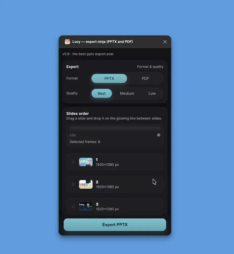 Lucy export flow walkthrough