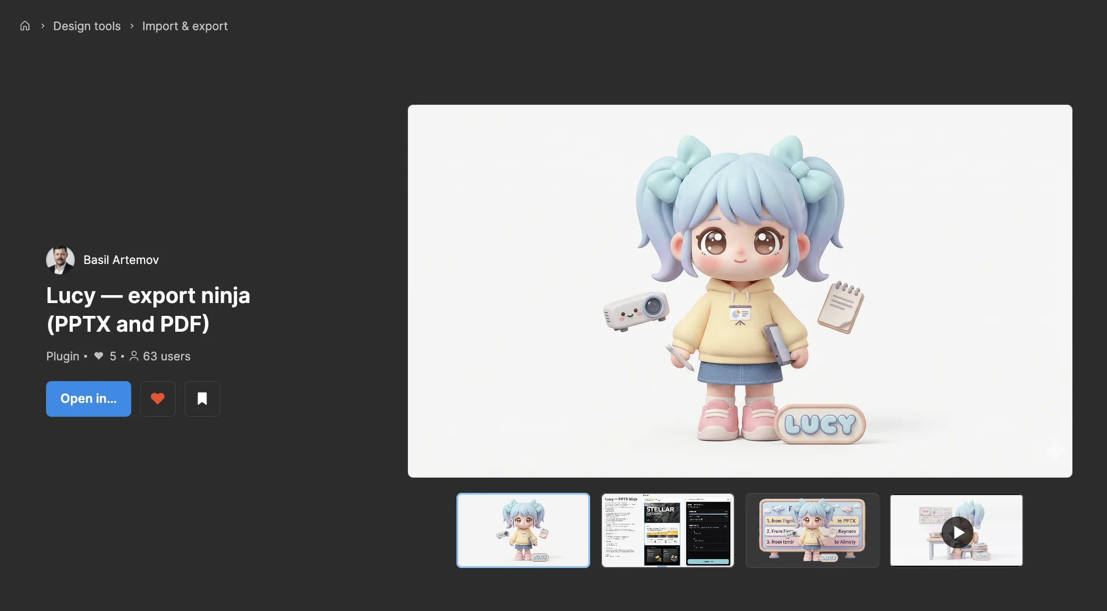Lucy plugin listing in Figma Community