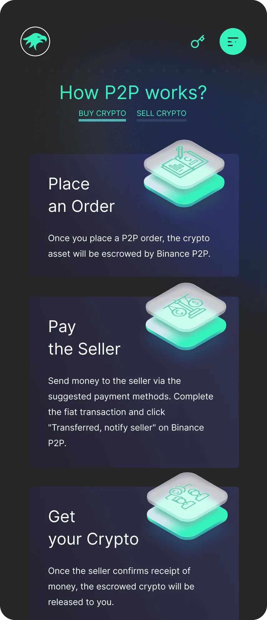 NTO mobile product screen