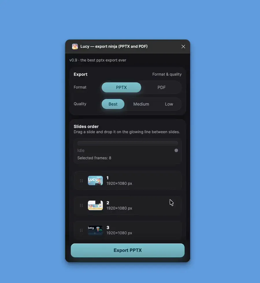 Lucy export flow walkthrough