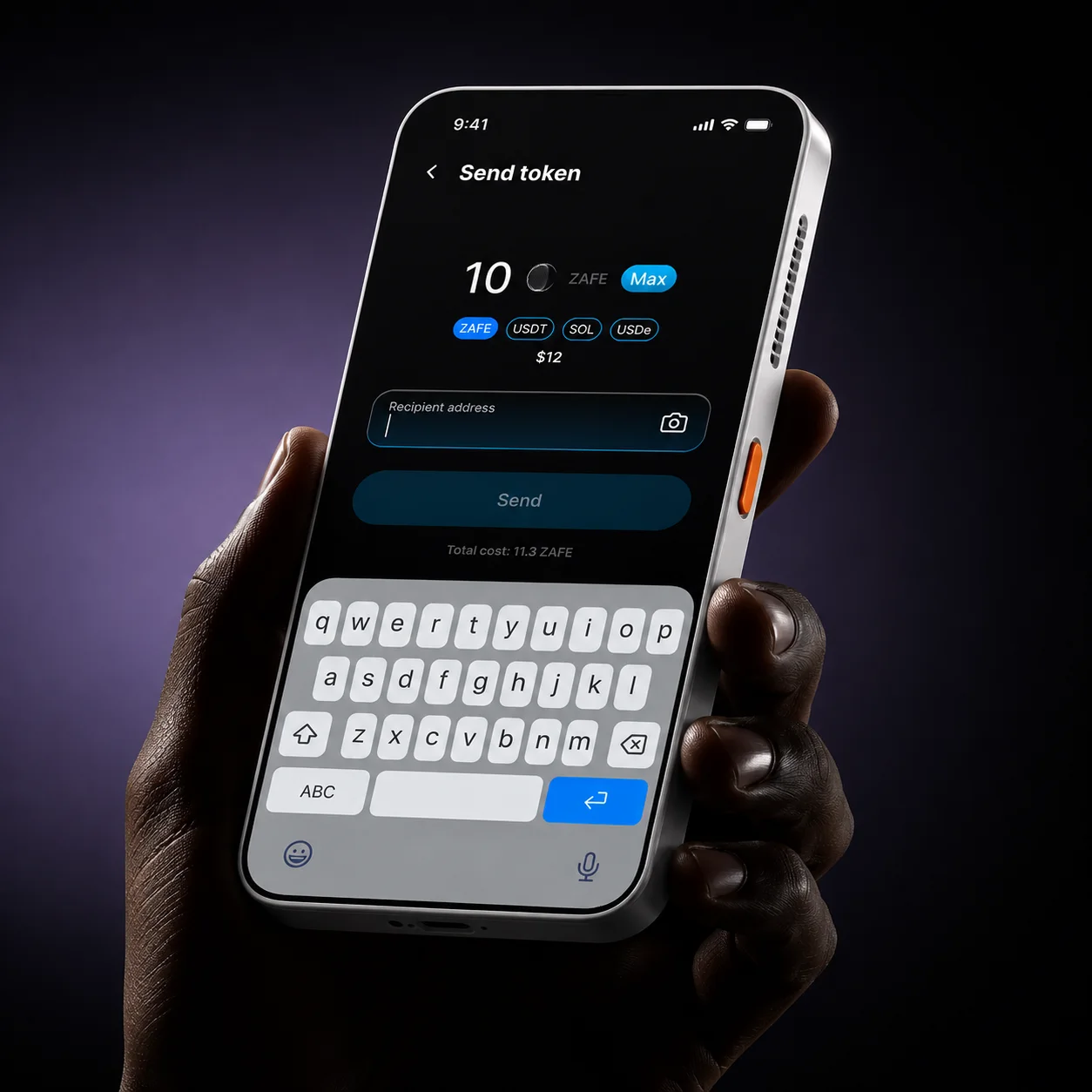 Zafe Wallet design system screens