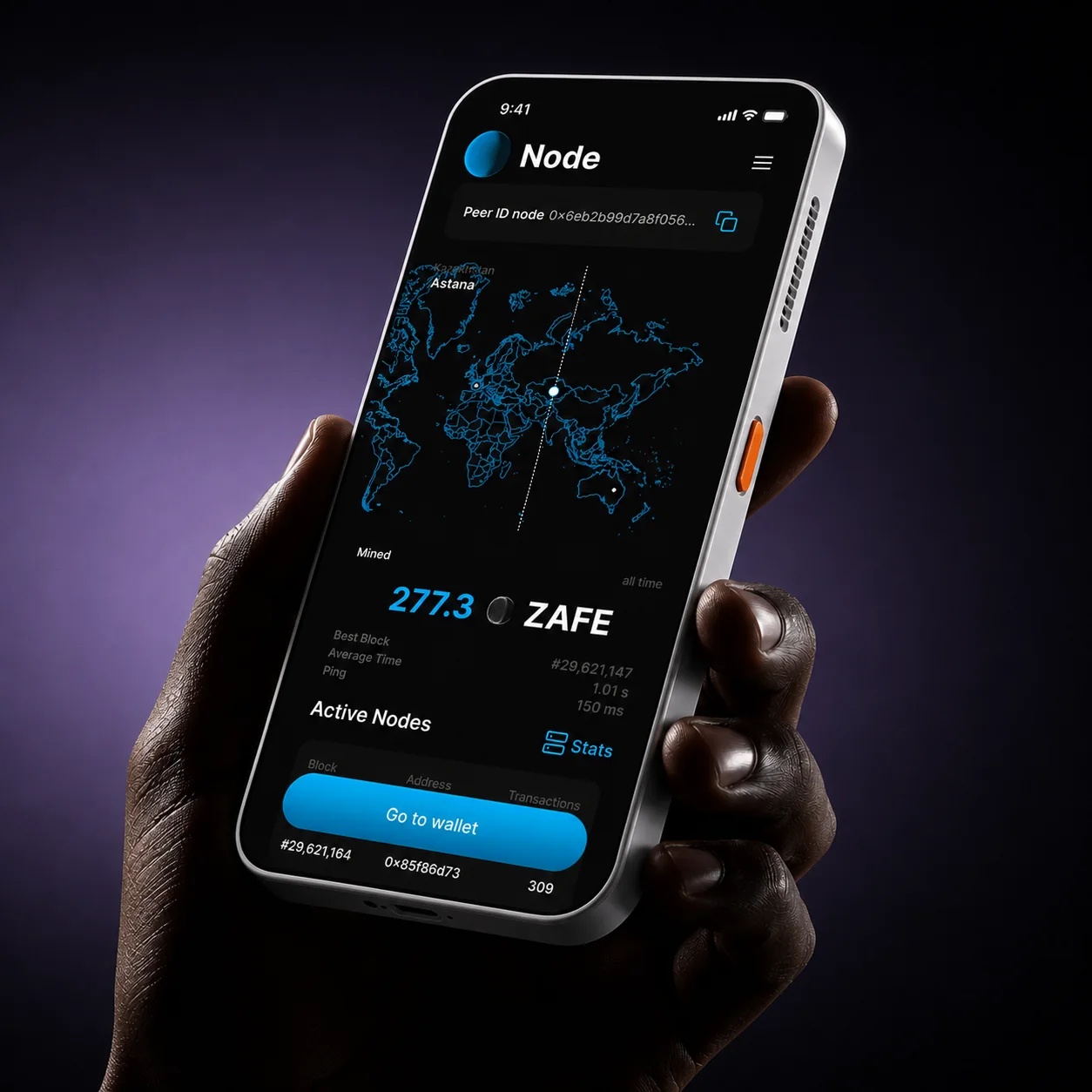 Zafe Wallet security and confirmation screens