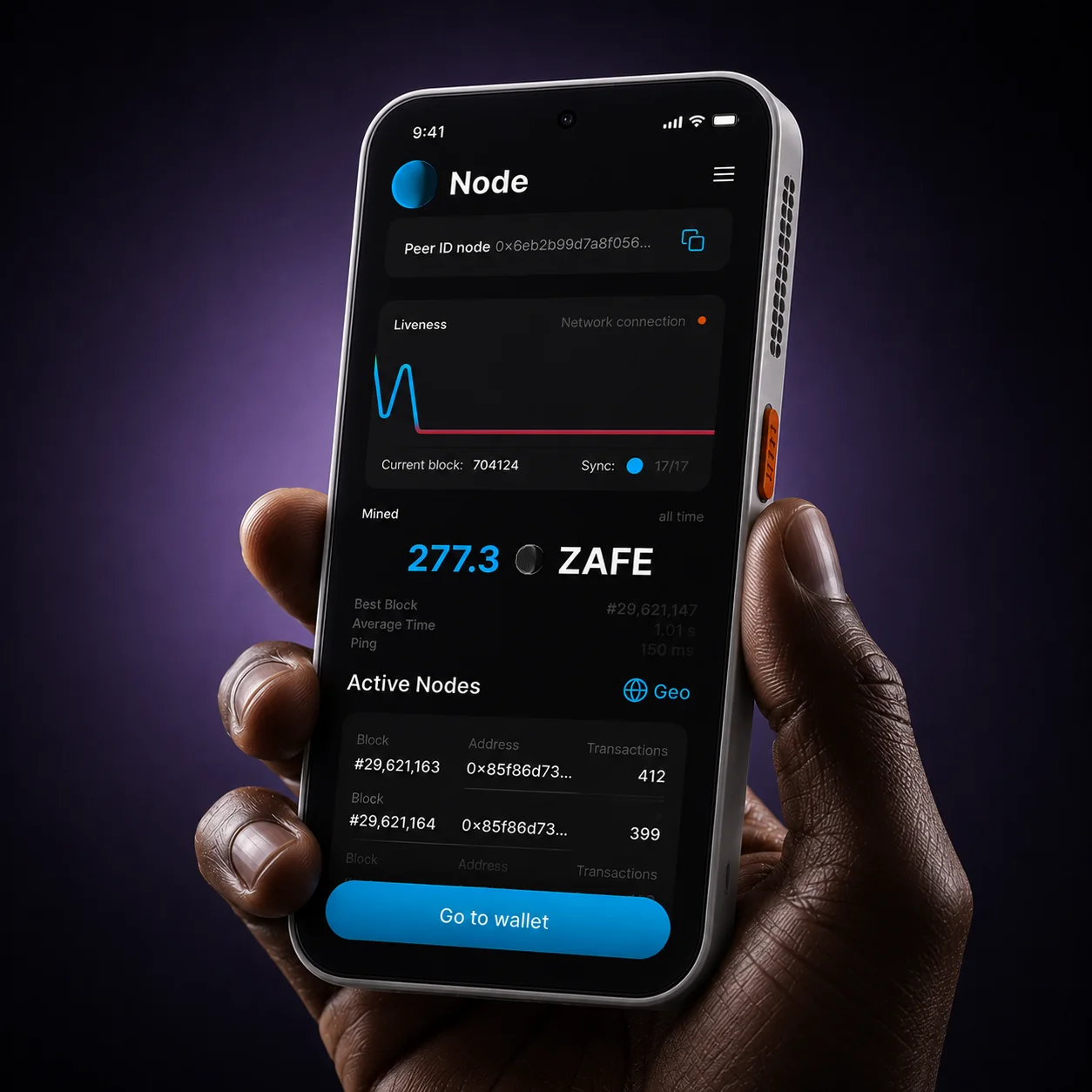 Zafe Wallet top-up screens